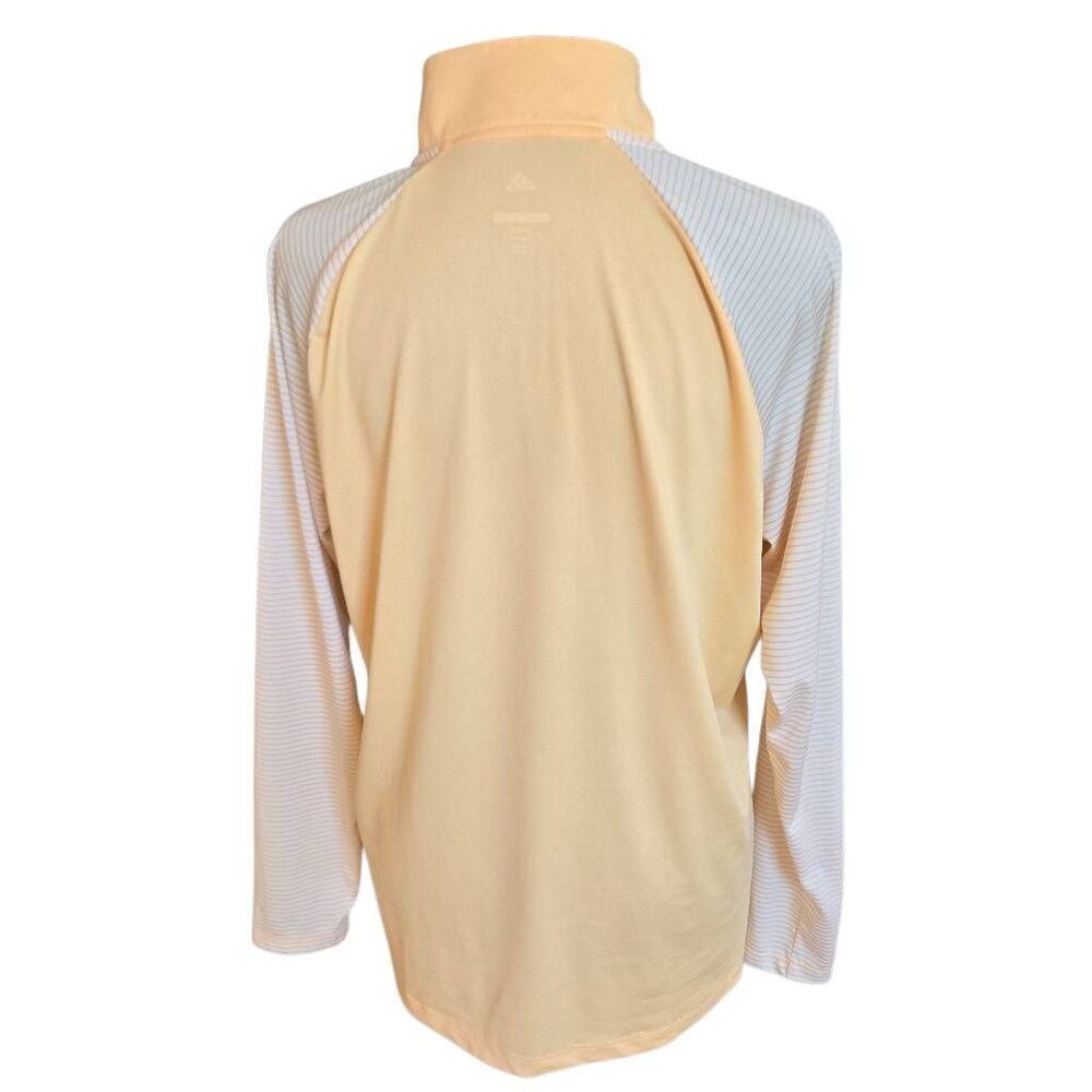 Adidas Womens Raglan Sleeves 1/4 Zip Mock Neck Golf Shirt Orange White Large - Picture 2 of 12